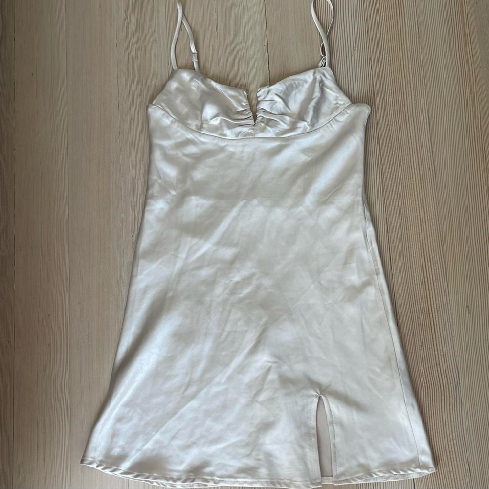 Princess Poly White Satin Slip Dress